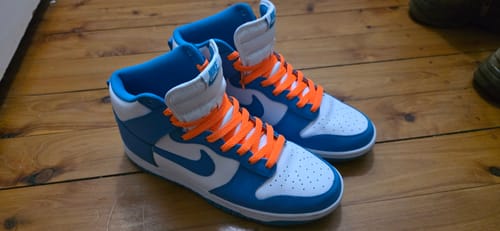 Customer photo review of Nike Dunk High 'UNC Laser Blue'