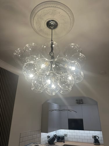 Customer photo review of Modern Cluster Bubble Glass Chandelier