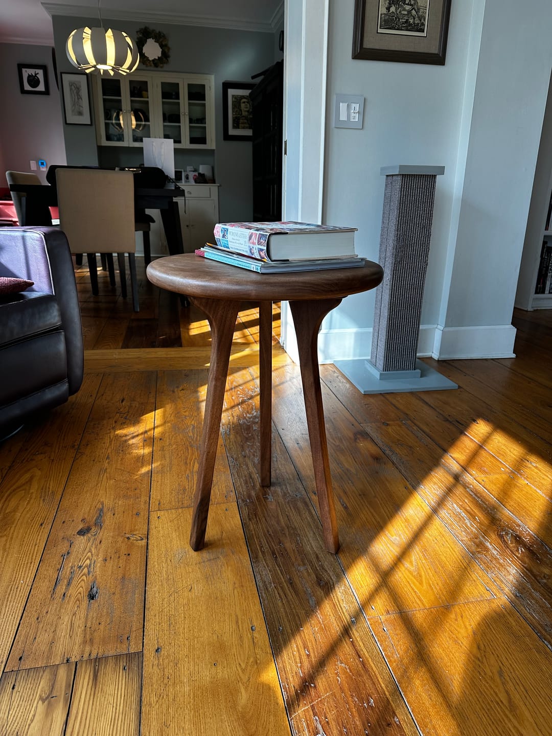Customer photo review of Sidney Round Side Table -  Solid Walnut Wood