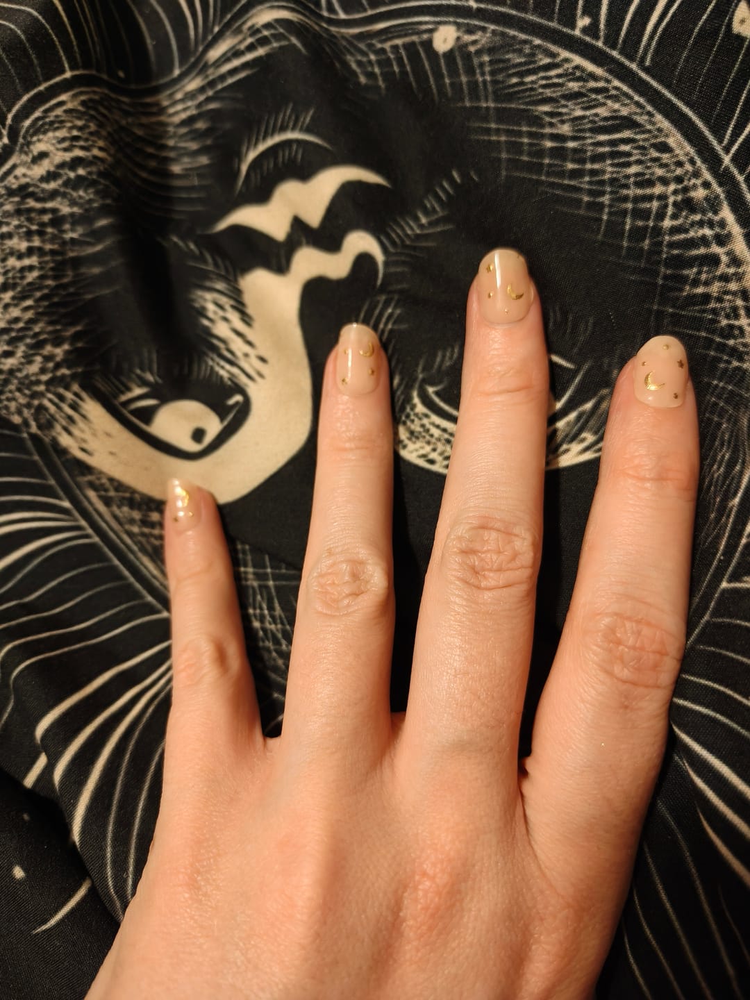 Customer photo review of Gold Moon Stars DIY Semicured Gel Nail Sticker Kit