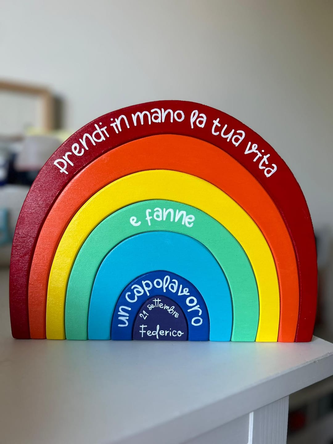 Customer photo review of ARCOBALEGNO - Quadretto nascita per bimbi