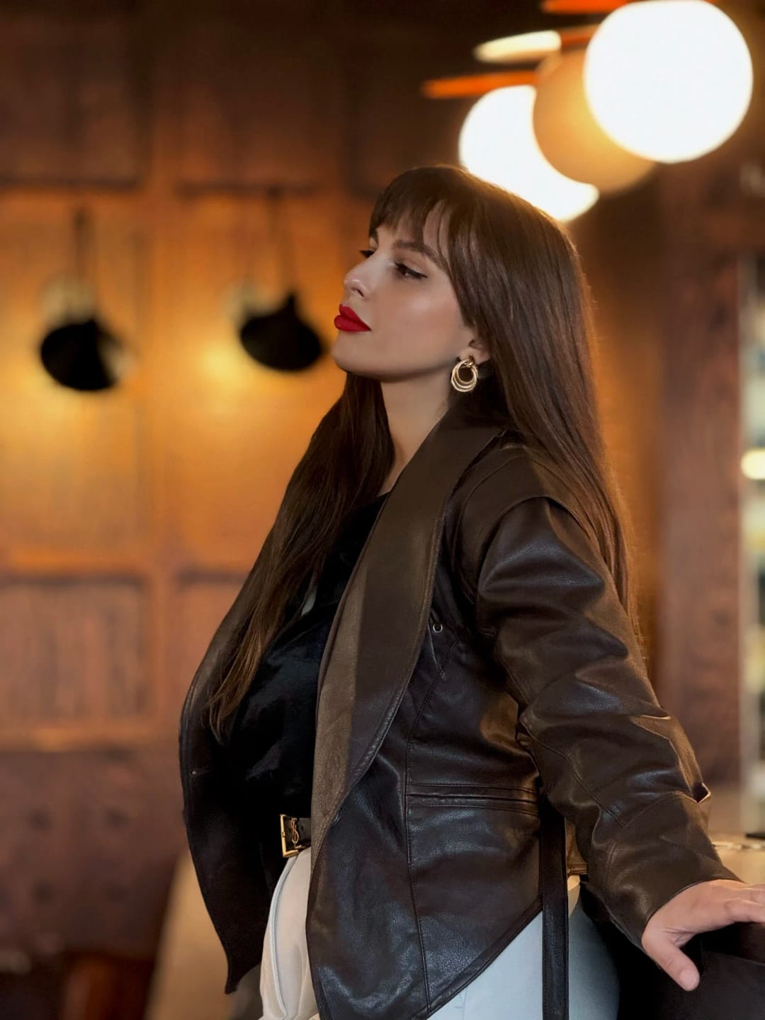Customer photo review of Zyra Biker Leather Jacket