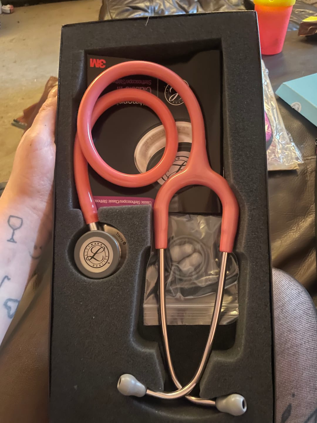 Customer photo review of Littmann Classic III Monitoring Stethoscope: Pearl Pink 5633