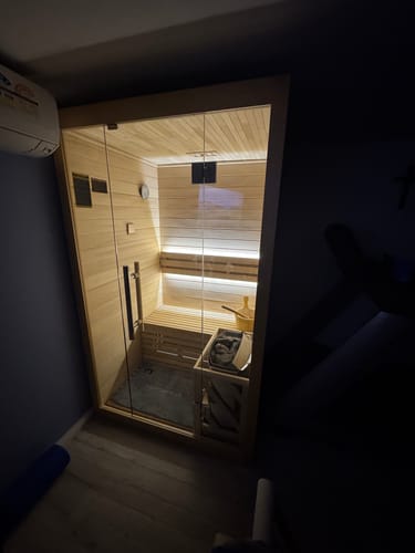 Customer photo review of 2 Person Traditional Sauna - 4.5kw Harvia Heater