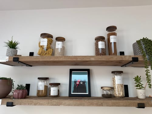 Customer photo review of Large Glass Acacia Pantry Jars