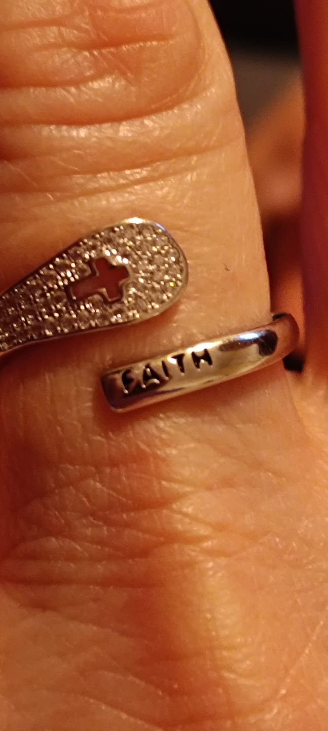 Customer photo review of "FAITH" Handmade Christian Family Ring in Zircon & 925 Sterling Silver (GIFTING OFFER)