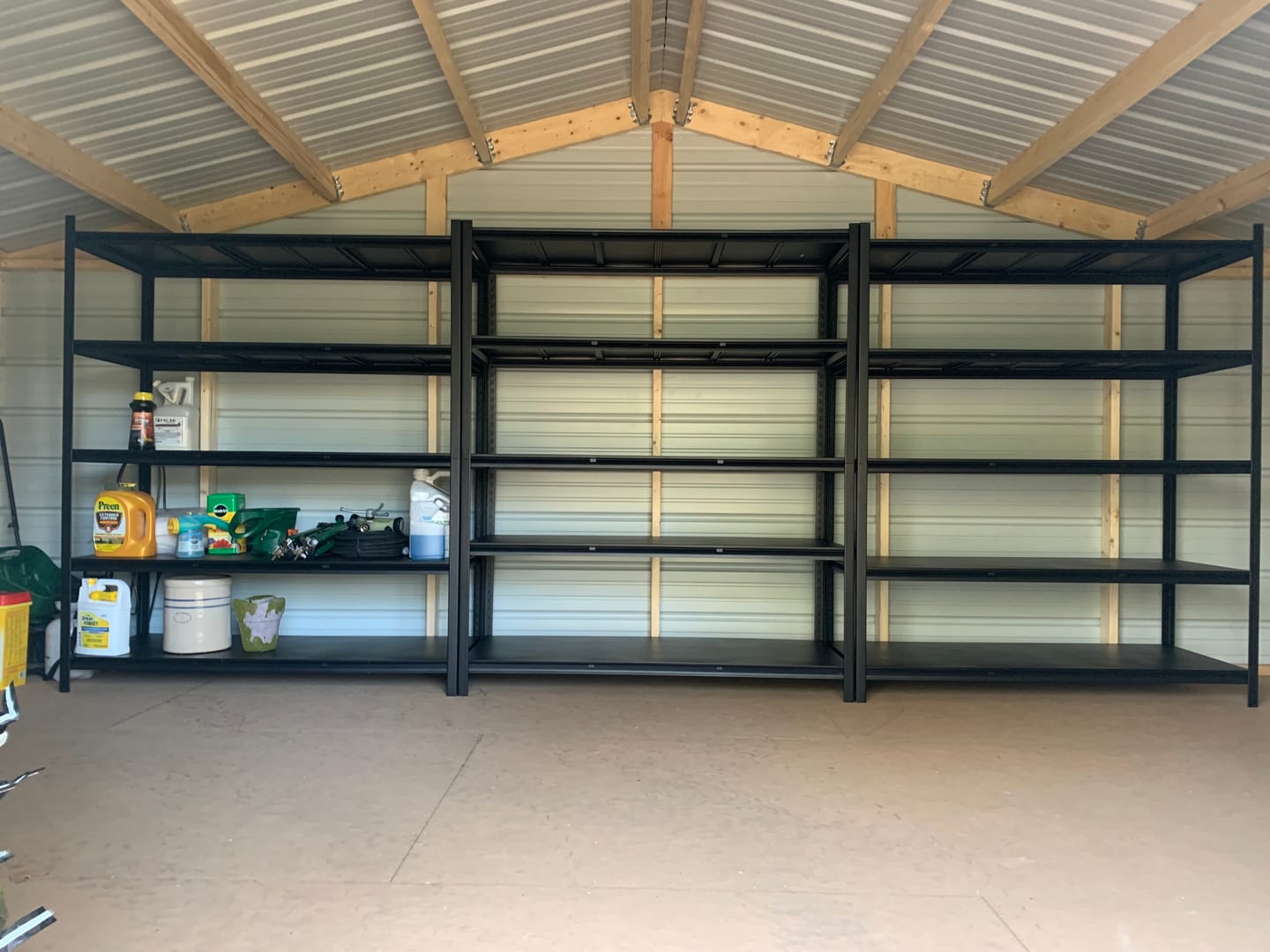 Customer photo review of REIBII 60"W x 72"H Industrial Garage Shelving, 3000LBS Heavy Duty Storage Shelves, Adjustable Metal Shelving for Basement Warehouse