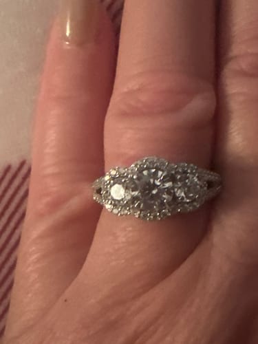 Customer photo review of 3-Stone 0.8ct CZ Split Shank Ring in Sterling Silver