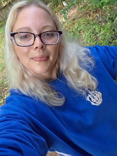 Customer photo review of hope they have books in hell sweatshirt