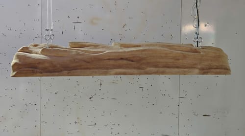 Customer photo review of Rustic Log Beam Pendant Lighting For Kitchen Island