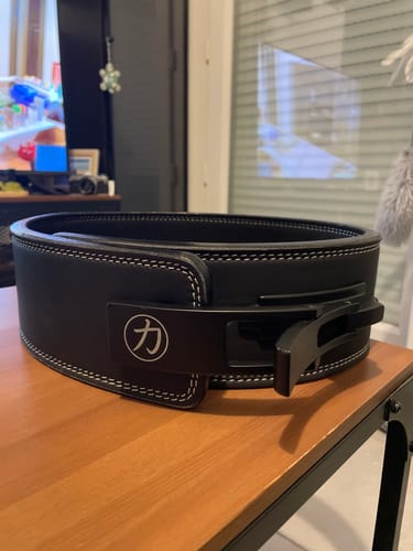 Customer photo review of Embossed Black Lever Belt, 13mm - IPF Approved