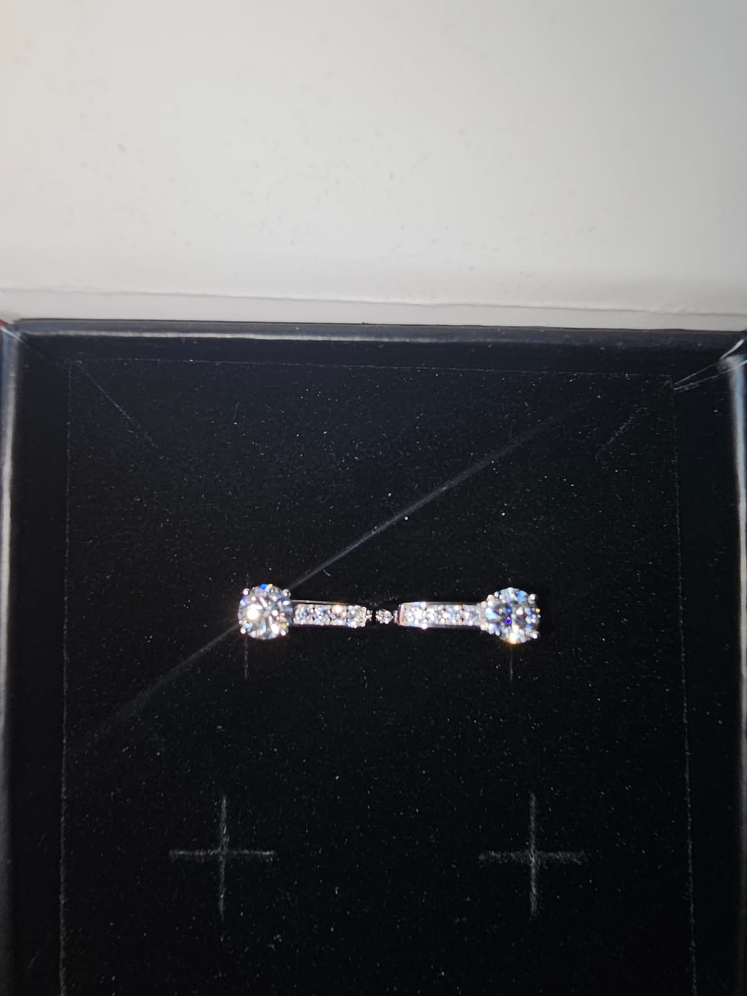 Customer photo review of Moissanite by Cate & Chloe Genesis 18k Gold Plated 925 Sterling Silver Stud Earrings 1.12tcw
