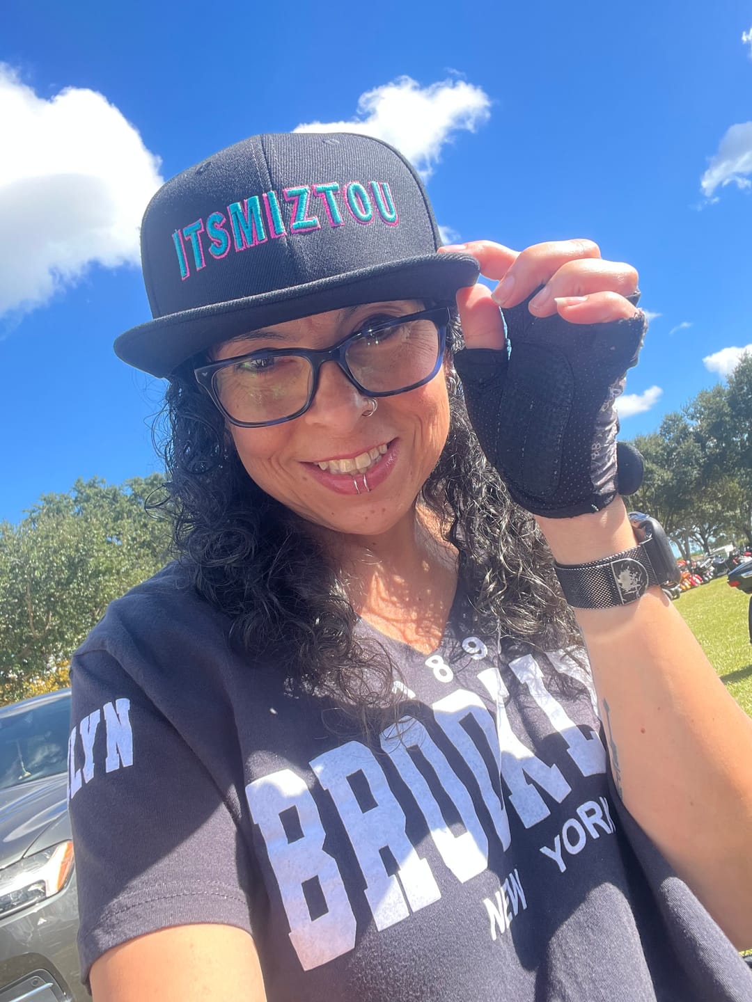 Customer photo review of Custom Black 3D Puff Embroidery Flat Embroidery Casual Sport Baseball Cap