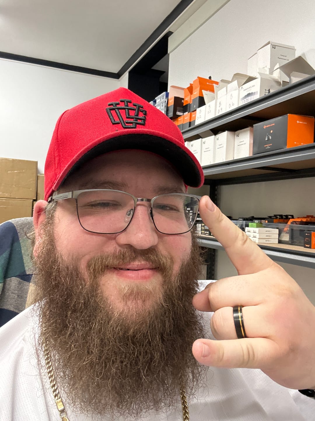 Customer photo review of LVCO Midnight Red A-Frame Snapback