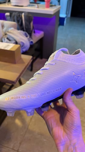 Customer photo review of 323 Cleats - Colossians 3:23