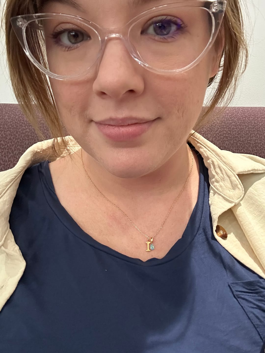 Customer photo review of Uppercase Initial Charm - Gold