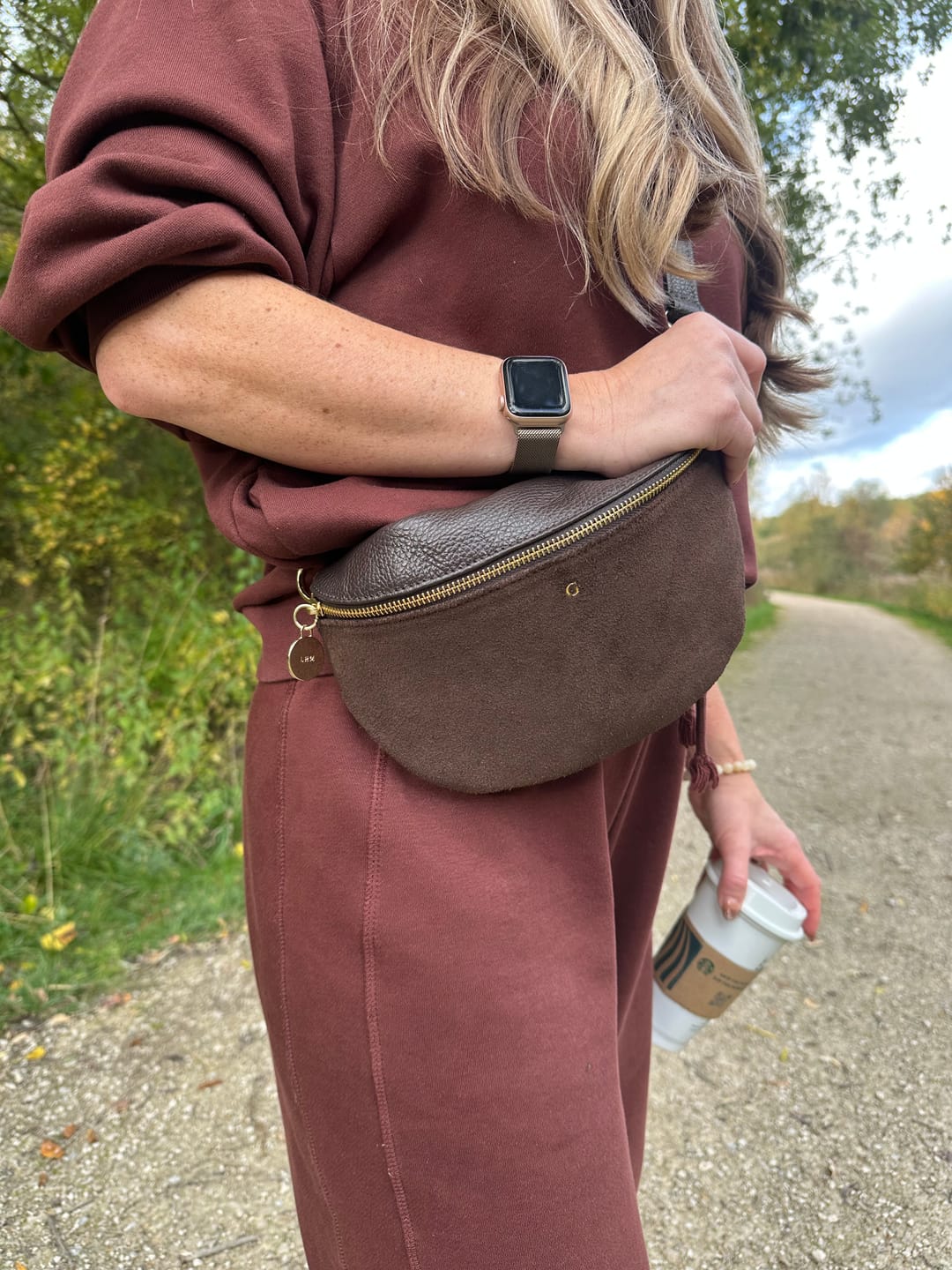 Customer photo review of Suede Pippa Hip Bag