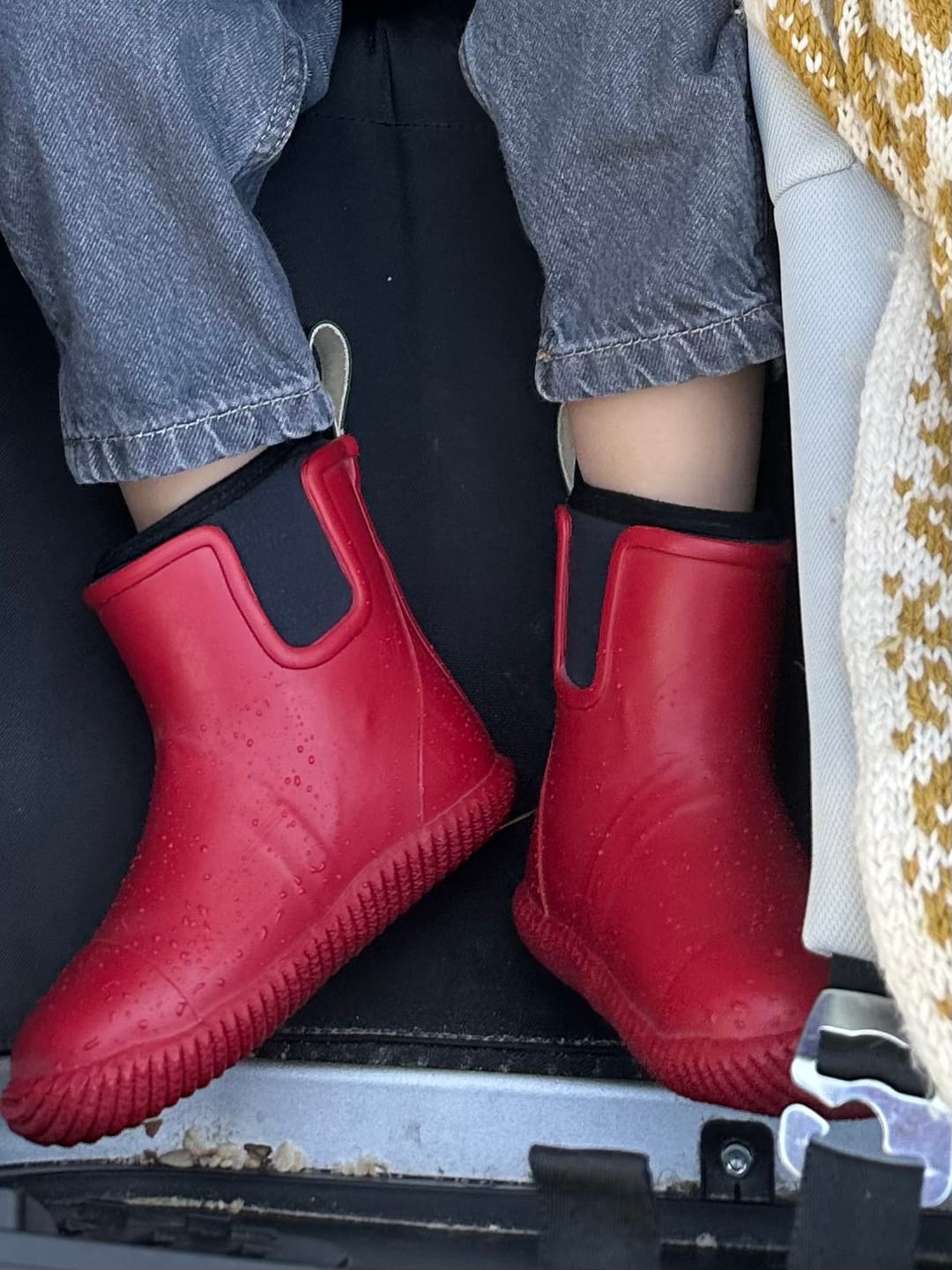 Customer photo review of Red Ankle Natural Rubber Rain Boots