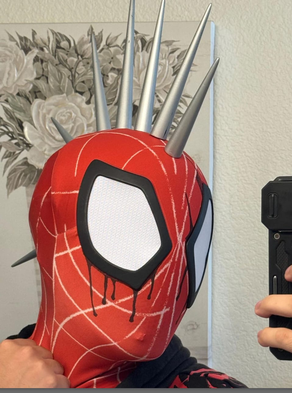 Customer photo review of Spider-Man: Across the Spider-Verse Spider-Punk Mask