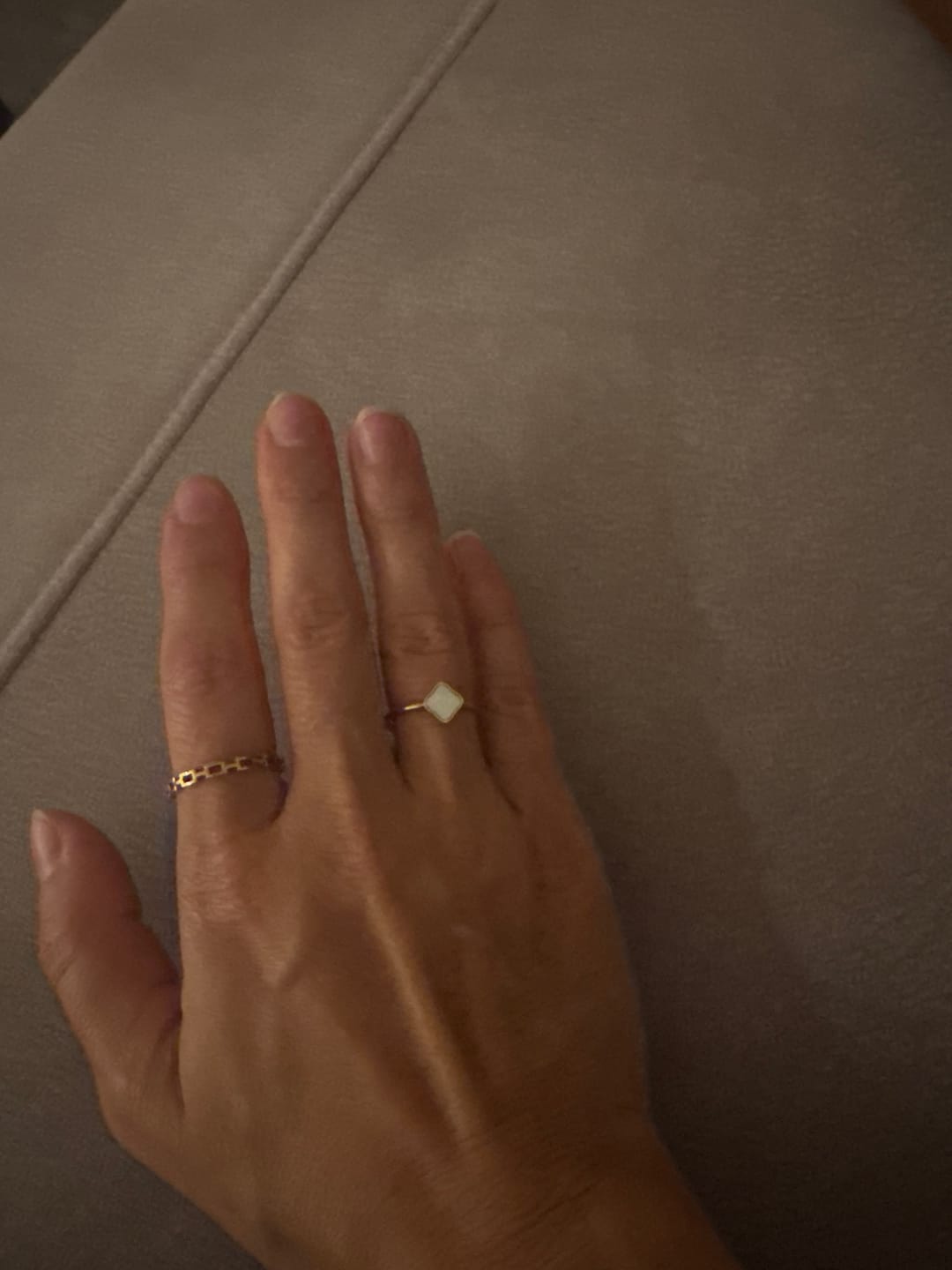 Customer photo review of Flora Gold White Ring