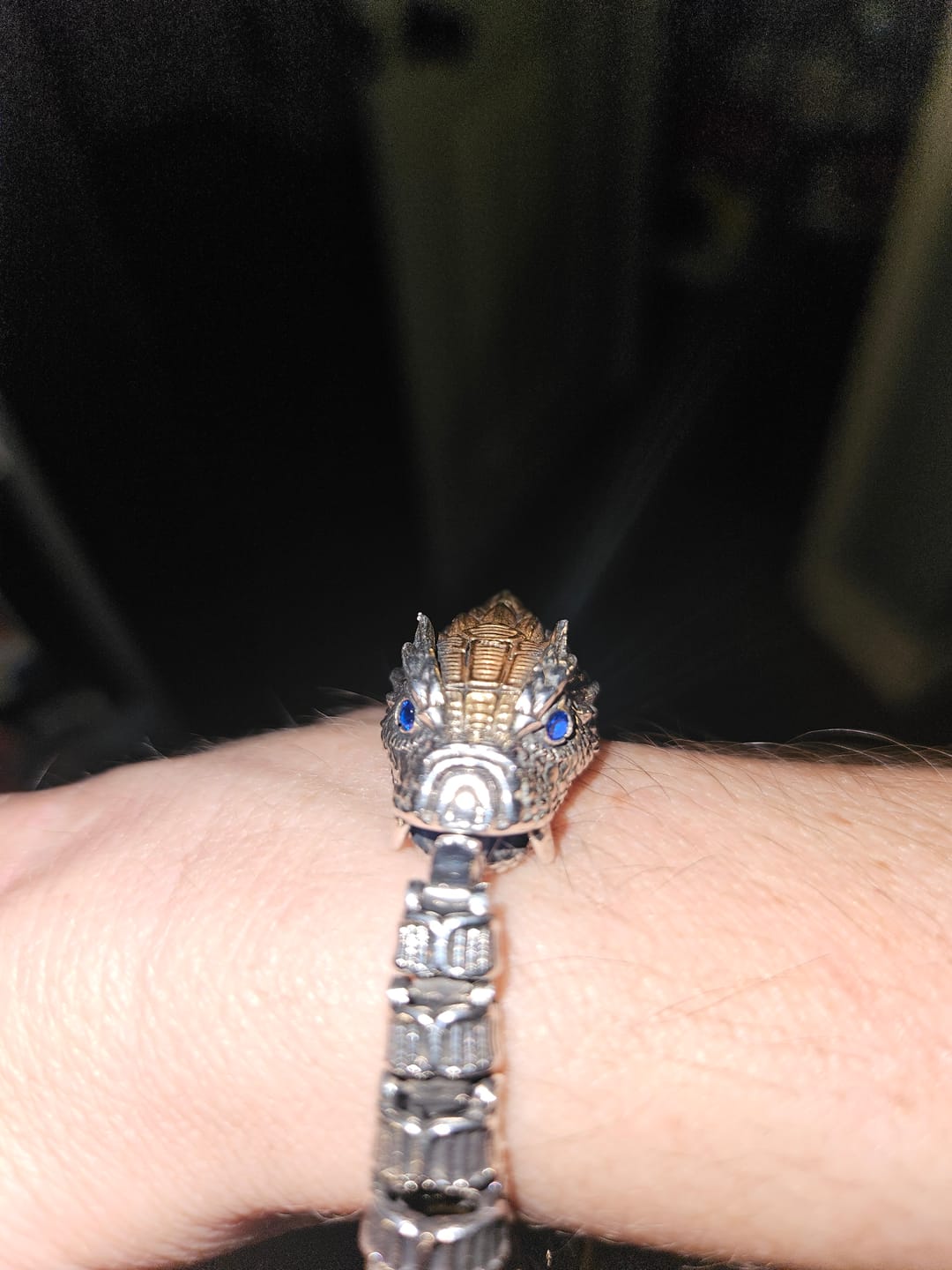 Customer photo review of JÖRMUNGANDR - The World Serpent Bracelet | Handcrafted Stainless Steel Viking Jewelry