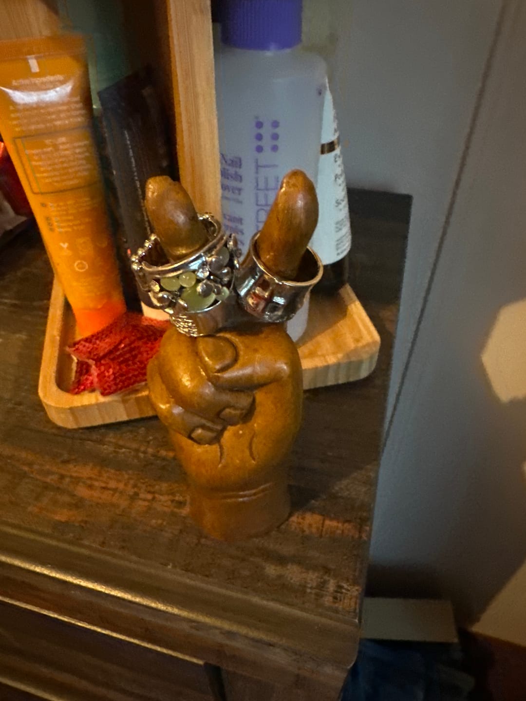 Customer photo review of Keep the Peace Wooden Mini Statue