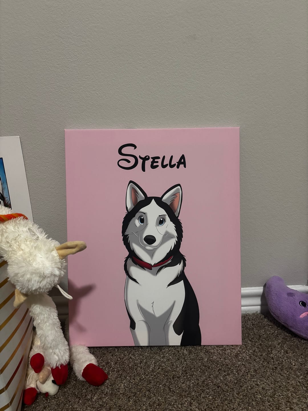 Customer photo review of Custom Hand-Drawn Cartoon Pet Portrait