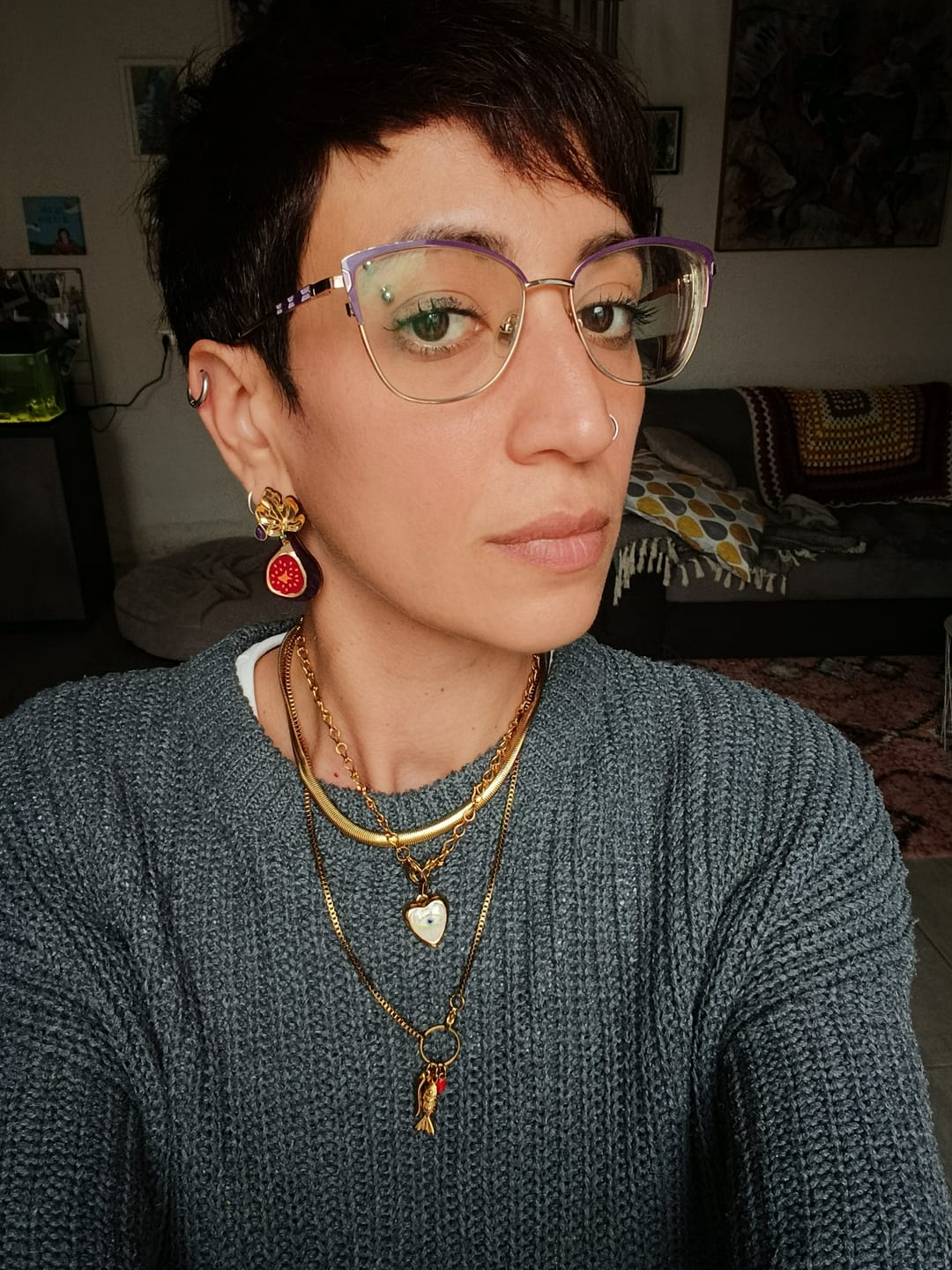 Customer photo review of Fig Earrings