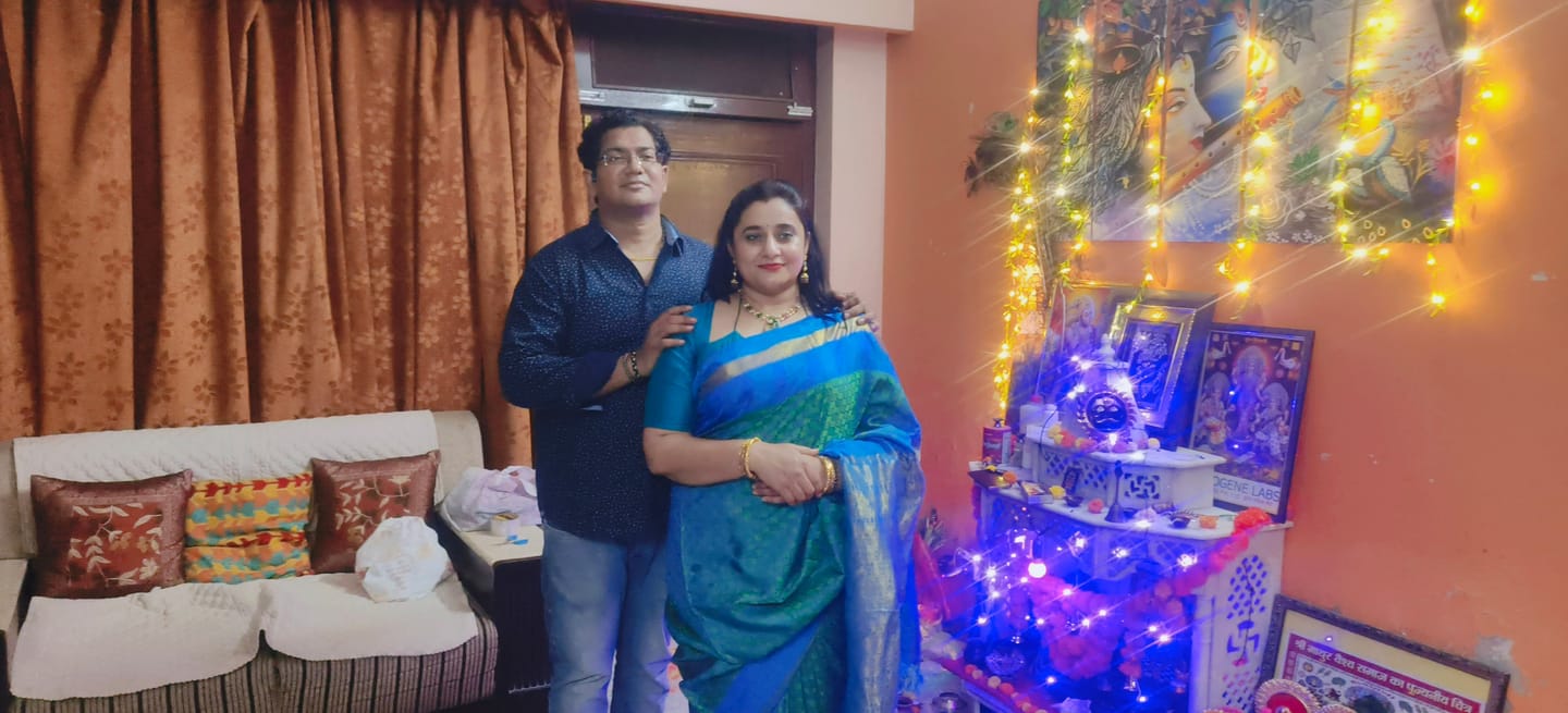 Customer photo review of Sky Blue Masaba Style Vichitra Silk Blouse