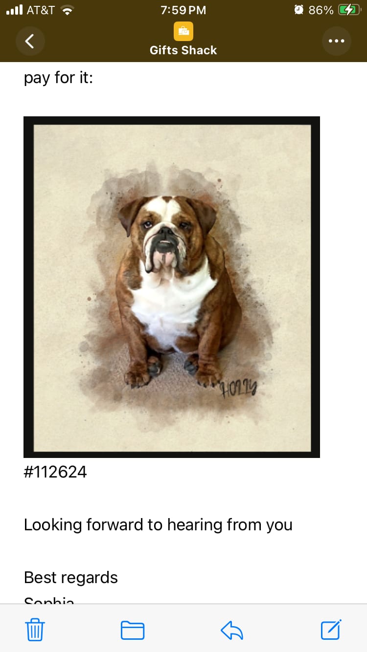 Customer photo review of Personalized Pet portrait