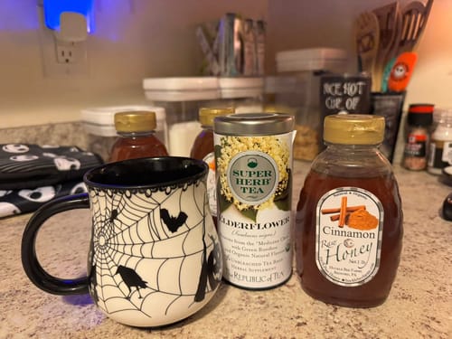 Customer photo review of Organic Elderflower SuperHerb® Tea Bags - Tin 36 Tea Bags