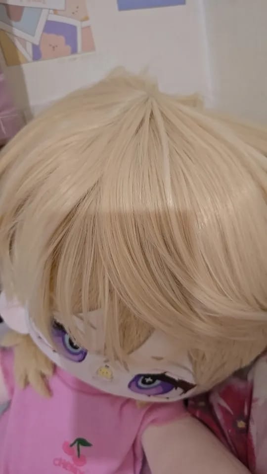 Customer photo review of Synthetic Unisex 12 Inches Short Cosplay Bob Wig With Bangs Pink Blonde Orange Halloween Lolita Look 🎀✨