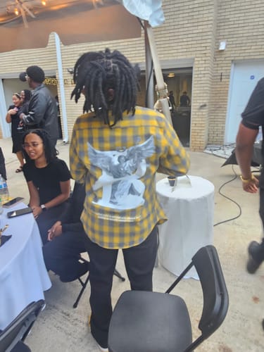 Customer photo review of Be of God - Yellow and Grey Flannel Long Sleeve Shirt