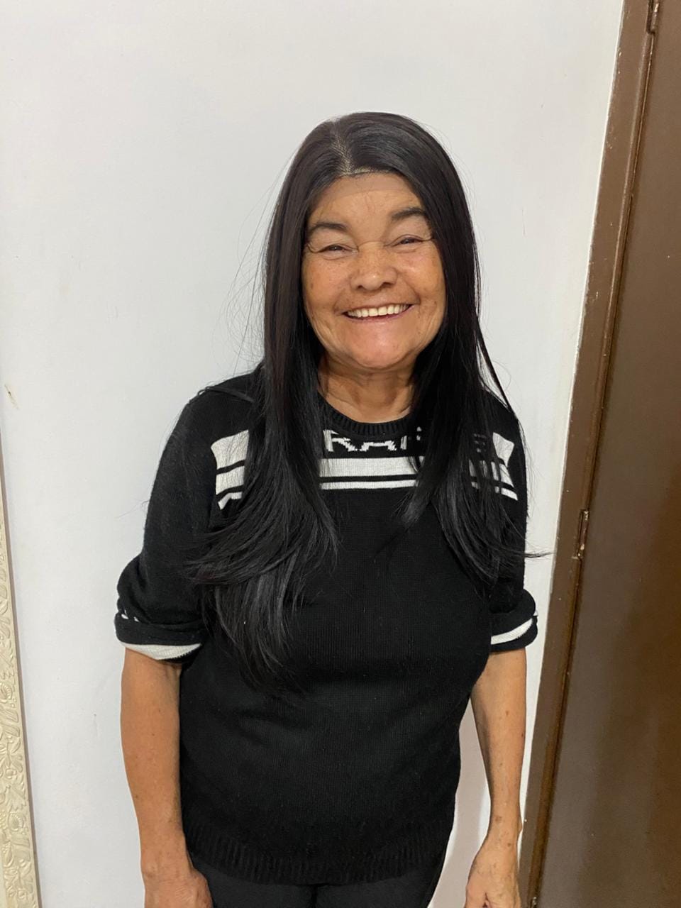 Customer photo review of Lace Front Sonia Tela HD Castanho Escuro Repartição Livre 13x6