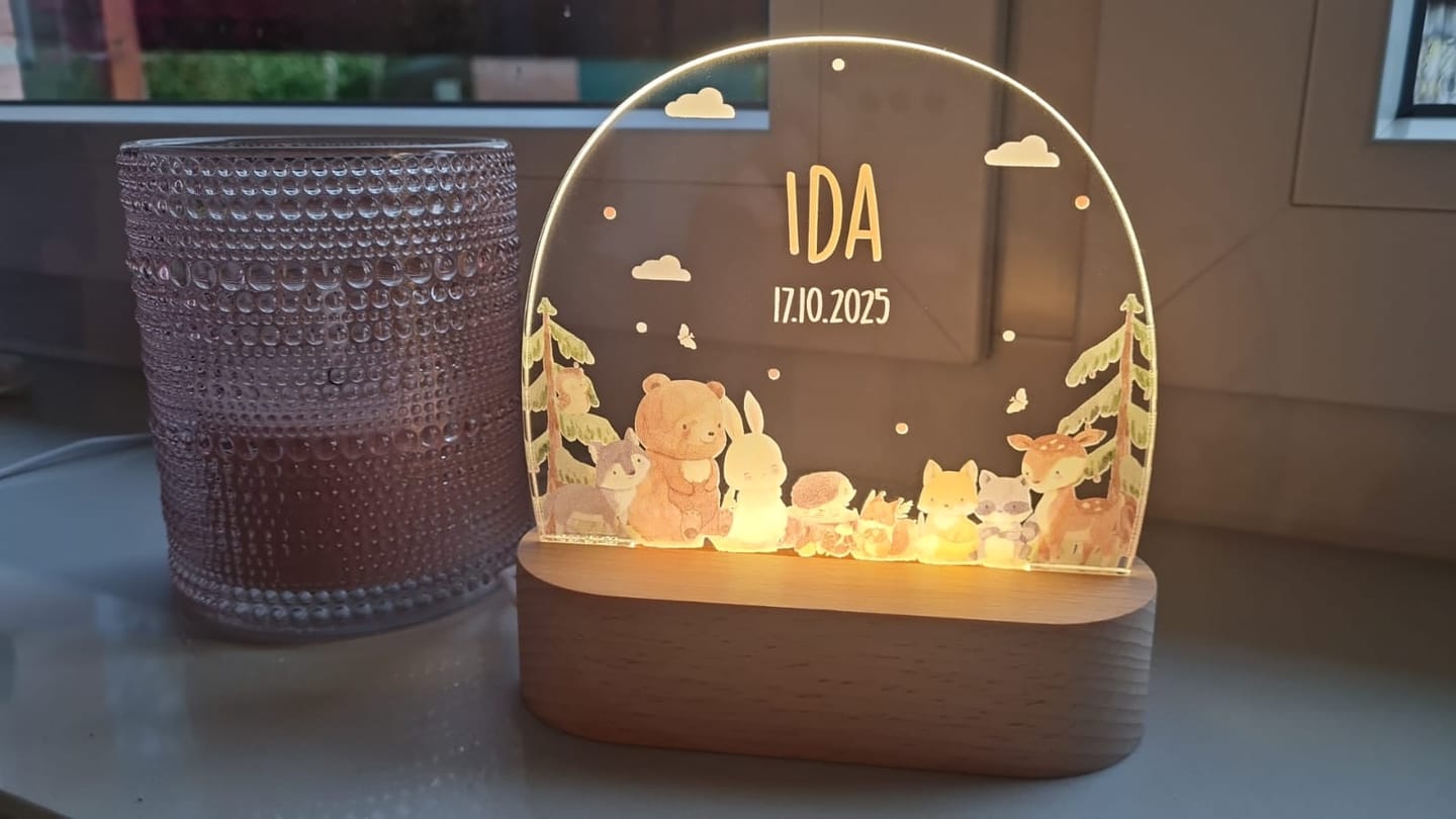 Customer photo review of Nachtlicht Kinder personalisiert - Niedliche Waldtiere