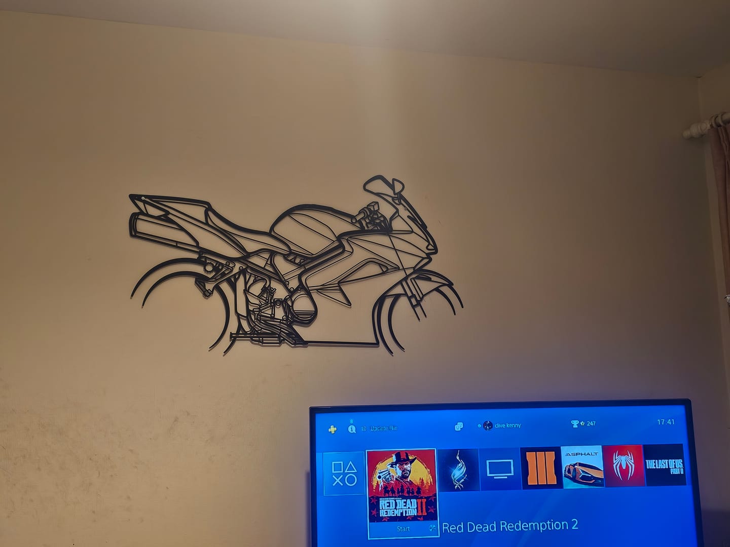 Customer photo review of VFR800 Silhouette Metal Wall Art