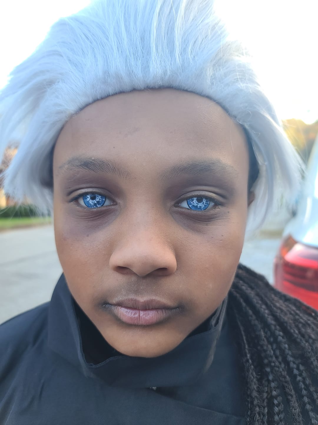 Customer photo review of Cosplay Gojo Blue Colored Contact Lenses