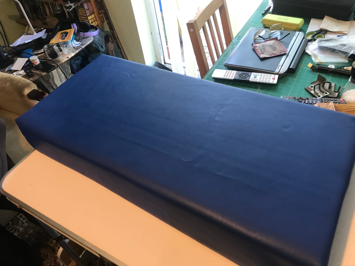 Customer photo review of Plain Upholstery Faux Leather Fabric