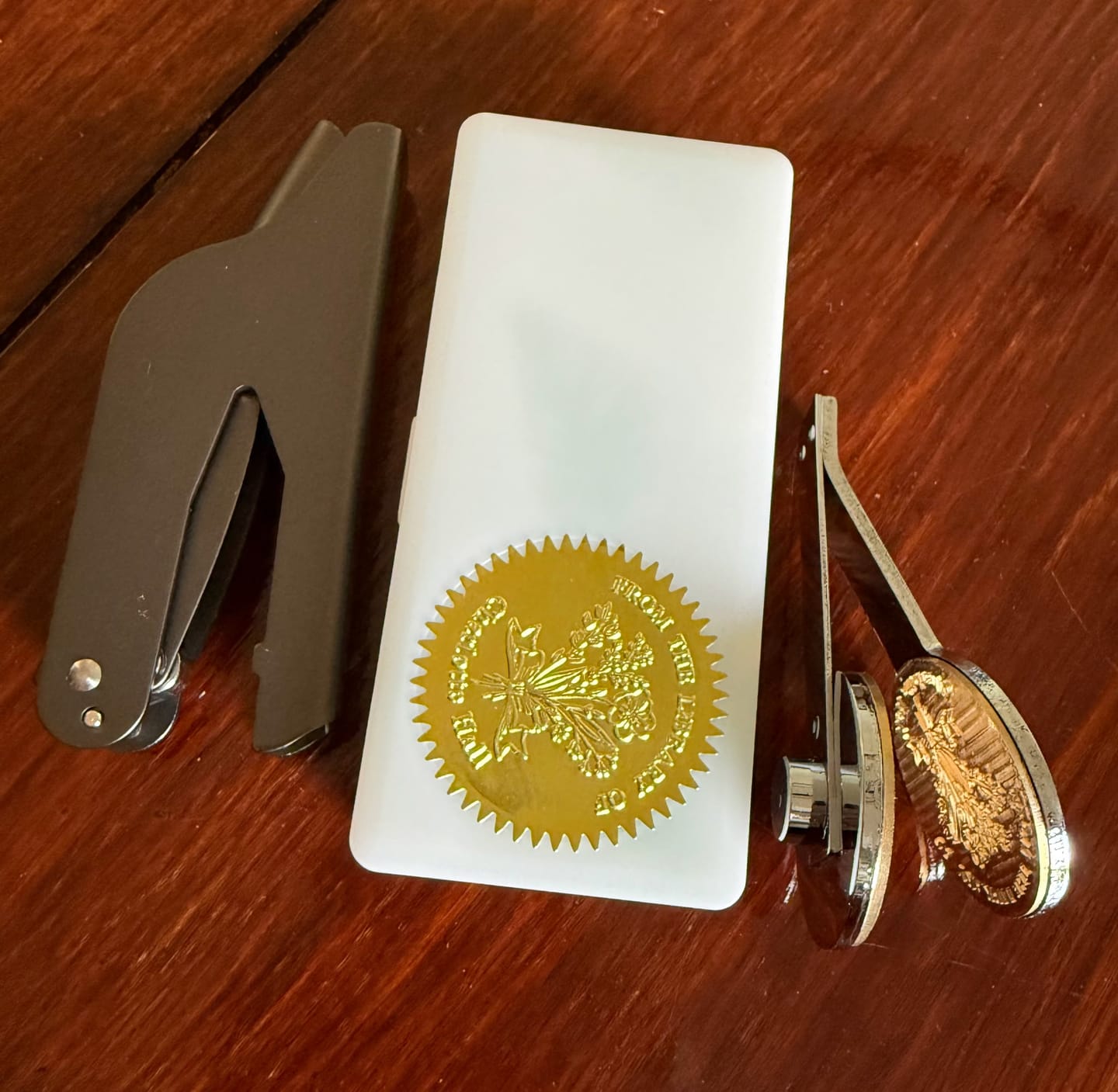 Customer photo review of Custom Book Embosser