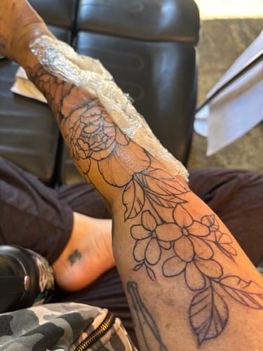 Customer photo review of Painless Tattoo Numbing Cream