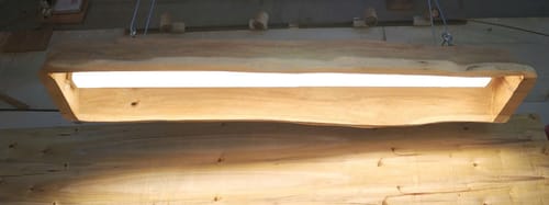 Customer photo review of Rustic Log Beam Pendant Lighting For Kitchen Island