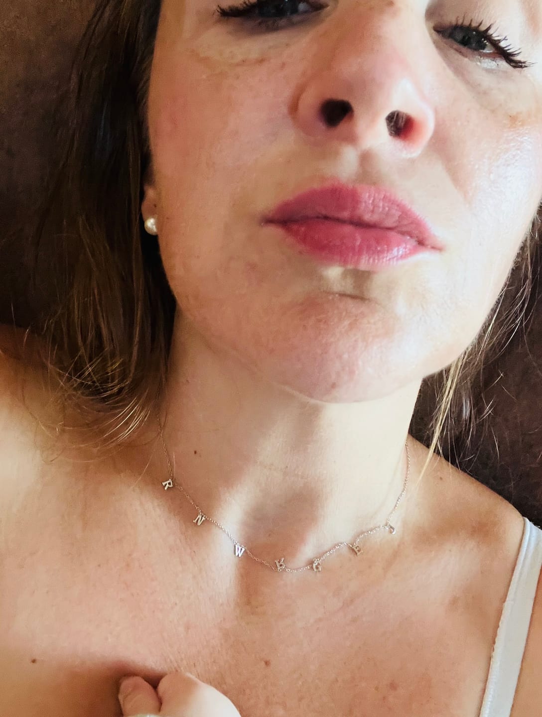Customer photo review of Dainty Letter Name Necklace