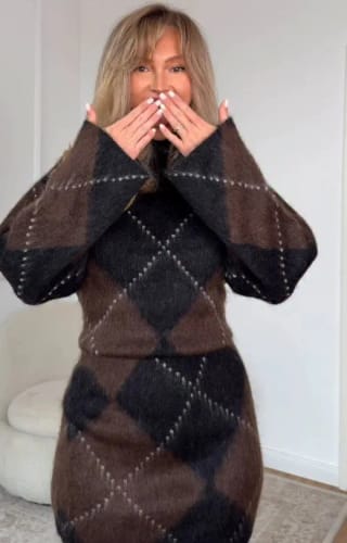 Customer photo review of Pamela Panelled Print Sweater Set - Dress Top & Skirt