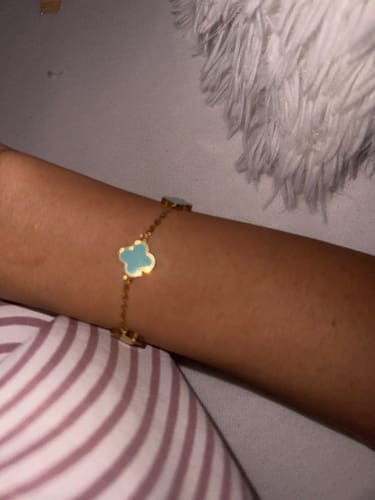 Kundenbewertung mit Foto zu Türkis Clover Armband