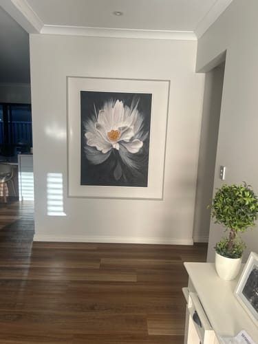 Customer photo review of Black and White Flower Abstract Textured Wall Art #FP112