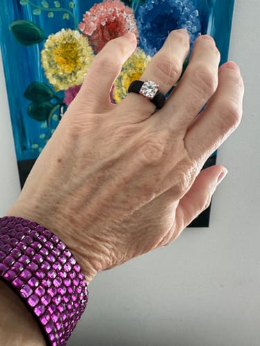 Customer photo review of Silicone Ring – 7mm Round Solitaire CZ | Patented Design - GlowStone Collection