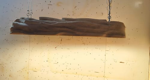 Customer photo review of Rustic Log Beam Pendant Lighting For Kitchen Island