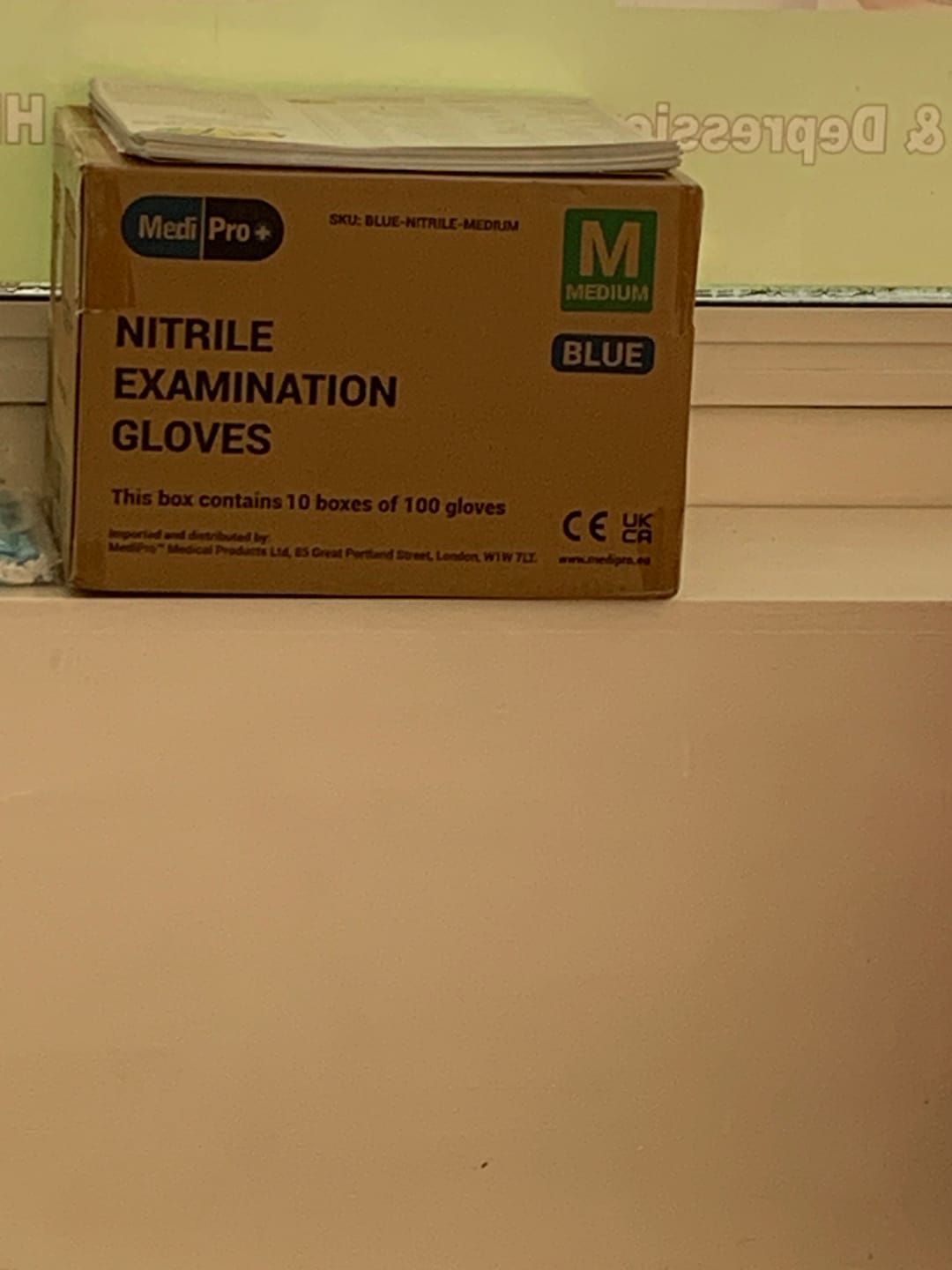 Customer photo review of Blue Nitrile Gloves Medical Grade Cat III PPE Medium x 100