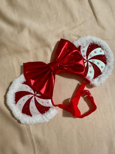 Customer photo review of Candy Cane Elastic Mickey Ears