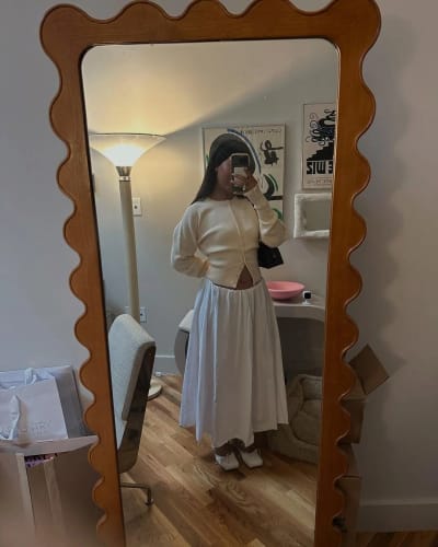 Customer photo review of Shelly Snap Button Knit Cardigan